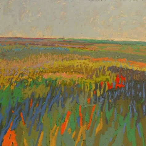 Color Field Art, Pastels Landscapes, Oil Pastel Abstract, Jane Schmidt, Field Illustration, Oil Pastel Landscape, Oil Pastels Painting, Field Art, Field Painting