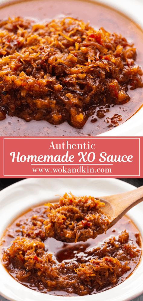 XO Sauce is the a luxurious sauce using PREMIUM ingredients. Enjoy a crispy and umami-packed condiment that lasts for months! #chinesexosauce #cantonesexosauce #restaurantxosauce Xo Sauce Dishes, Xo Sauce Recipe, International Sauces, Hotpot Sauce, Chinese Sauce, Traditional Asian Dish, Xo Sauce, Chinese Menu, Unique Sauces