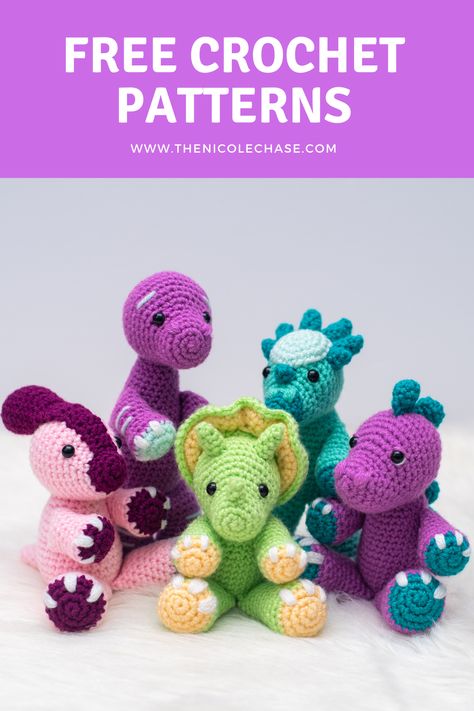 Crochet Dinosaur Pattern Free, Crocheted Stuffed Animals, Dinosaur Crochet, Crochet Dinosaur Patterns, Crochet Dragon Pattern, Clothes Tutorial, Crochet Dinosaur, Crochet Dragon, Crochet Animals Free Patterns