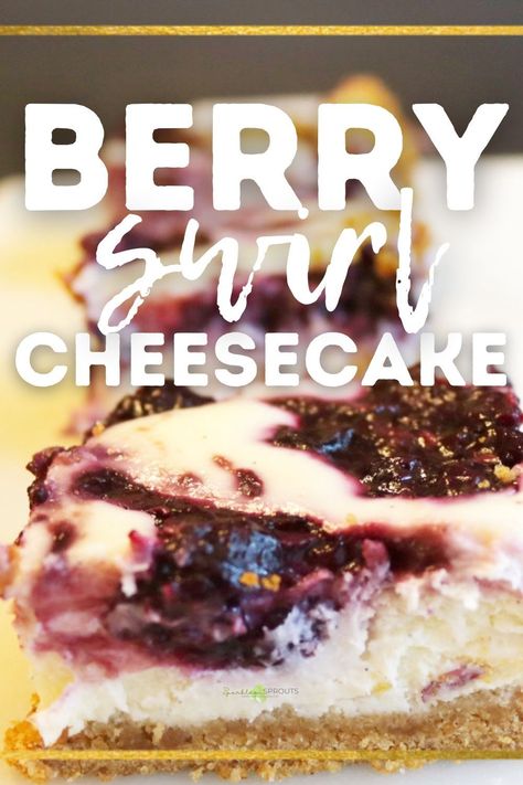 Cheesecake is a fun dessert and when you swirl in some yummy berry reduction it becomes something AMAZING!! Summer Cheesecake, Rich Cheesecake, Swirl Cheesecake, Fun Dessert, Berry Jam, La Food, Best Food Ever, Sweet Food, Cheesecake Bars