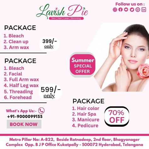 Beauty Parlour Offer Poster, Bridal Toe Nails, Beauty Parlour Makeup, Facial Pics, I Love You Status, Beauty Salon Price List, Beauty Salon Marketing, Salon Promotions, Bridal Makeup Services