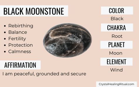 Moonstone Crystal Properties, Moonstone Magical Properties, Moon Stone Properties, Black Moonstone Crystal Meaning, Black Moonstone Meaning, Spiritual Black Moonstone Jewelry, Black Moonstone Properties, Rainbow Moonstone Meaning, Moonstone Healing Properties