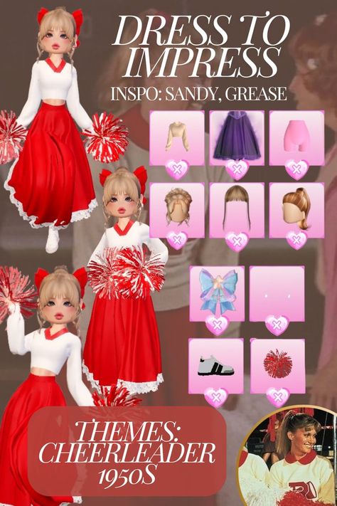 #hanudolls #outfit #roblox
#robloxdresstoimpress #robloxdti #robloxfashion
#dresstoimpress #dti #outfitideas #dtioutfits #dresstoimpressoutfits #robloxmakeup #robloxdtimakeup #dtimakeup
#dresstoimpressideas Dti Theme Cheerleader, 1950s Dti Ideas, Dress To Impress Decades Theme, Dti 1950s Outfit Theme, Retro Rival Dress To Impress, Dress To Impress Musical Theme, Dress To Impress 1950s Outfit, Greasers Outfit Girl, 1950s Cheerleader