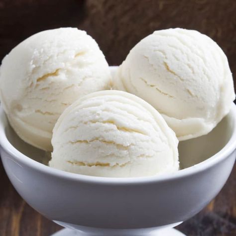 Coconut Milk Ice Cream {3 Ingredients!} - The Big Man's World ® Frozen Deserts, Ketogenic Meals, Coconut Ice Cream Recipes, Sherbet Recipes, Coconut Milk Ice Cream, Prebiotic Foods, Postre Keto, Peanut Butter Ice Cream, Coconut Ice