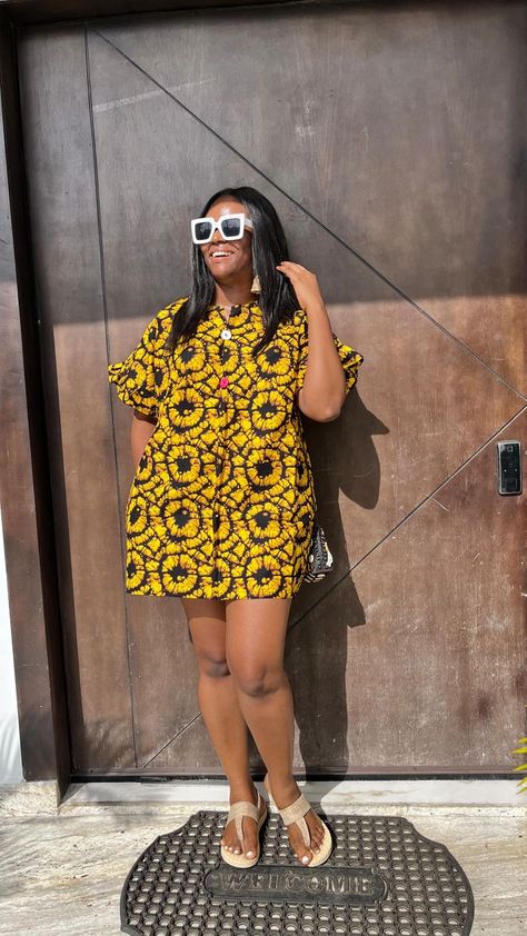 Casual African Print Dresses, Ankara Dress Styles For Church 2024, Ankara Short Gown Style 2024, Kampala Short Gown Style, Rich Auntie Outfits, Casual Ankara Styles, Short Ankara Dresses Classy, Short Gown Styles For Material, Short Ankara Gown