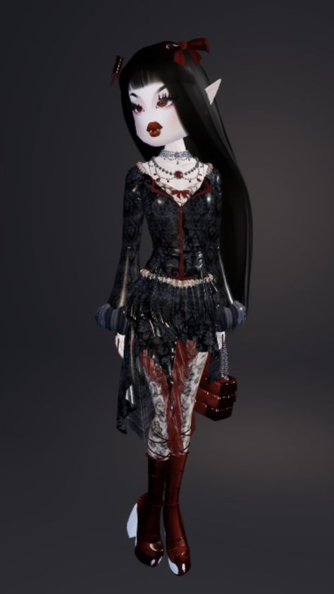 Dti Vampire Theme Outfit, Gothic Dress To Impress, Vampire Dress To Impress, House Cozy, Vampire Dress, Roblox Dress, Dti Hacks, Aesthetic Editing, Shirt Roblox