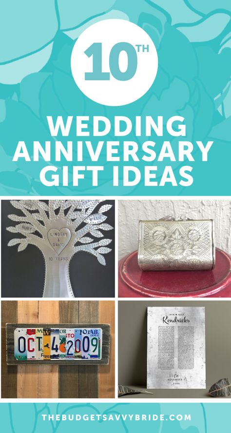 This post may contain affiliate links. Click here  to learn more.  If you’re looking for gift ideas for your spouse to celebrate your tenth wedding anniversary, you’ll love these unique wedding anniversary gift ideas made of bronze and pottery for your 10th year of marriage from Etsy! text after content The post Tenth Wedding Anniversary Gift Ideas appeared first on The Budget Savvy Bride - helping couples plan beautiful weddings on a budget they can actually afford!!. Aluminum Anniversary Gift For Him, Ten Year Wedding Anniversary Gifts, Tenth Wedding Anniversary Ideas, Tenth Anniversary Ideas, Ten Year Anniversary Gift Ideas For Him, 10 Year Anniversary Gift Ideas For Wife, 10 Yr Anniversary Ideas Gift For Him, 10 Year Wedding Anniversary Gifts, 10 Year Anniversary Gift Ideas For Him