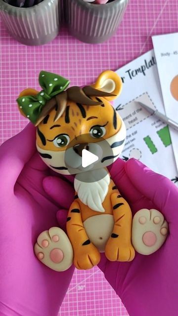 Tiger Fondant, Tiger Cake Topper, Tiger Cake, Cake Decorator, Fondant Decorations, Fondant Toppers, At Your Own Pace, Your Own Pace, Video Lessons