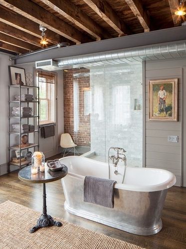 Exposed Brick Fireplaces, Bar Sinks, Corner Building, Private Driveway, Warehouse Apartment, Converted Warehouse, Open Loft, Open Ceiling, Loft Ideas