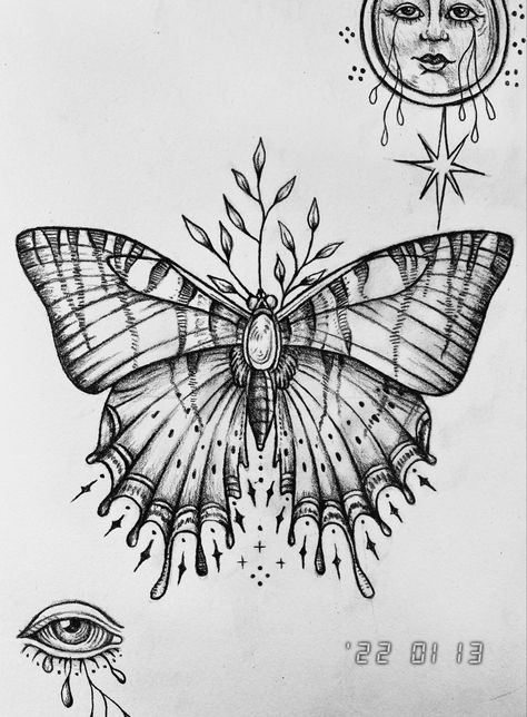 Moth Artwork, Borboleta Tattoo, Shin Tattoo, Mystical Tattoos, O Tattoo, Moth Tattoo, Stomach Tattoos, Horse Drawings, Wings Tattoo