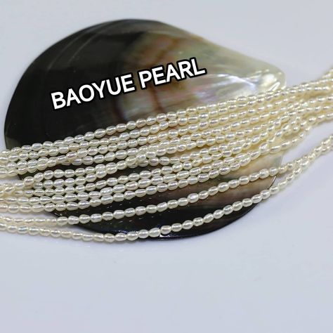 Rice shape freshwater pearls strands wholesale #pearl #freshwaterpearl Pearl Strands, Fresh Water, Freshwater Pearls, Rice