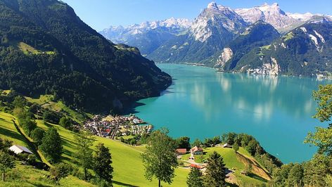 Switzerland, nature, mountains, landscape, lake, lake lucerne HD wallpaper Lake Lucerne Switzerland, House Near Lake, Switzerland Wallpaper, Switzerland Mountains, Landform, Lucerne Switzerland, Visit Switzerland, Europe Tours, Switzerland Travel