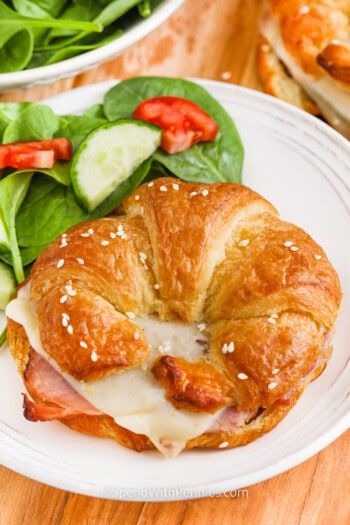 Condensed Cream of Chicken Soup {Pantry Staple} - Spend With Pennies Shower Sandwiches, Breakfast Croissant Sandwich, Bridal Shower Sandwiches, Ham And Cheese Croissants, Savory Sandwiches, Hot Ham And Cheese, Ideal Breakfast, Homemade Bolognese Sauce, Breakfast Croissant