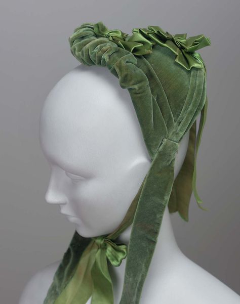 Half bonnet | American | 1870 | velvet, silk | Museum of Fine Arts, Boston | Accession #: 51.663