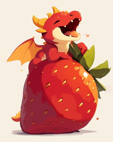 Meet Drogo the Dragon 🦖 This little bright dragon named Drogo loves to explore the world.🌎 On his many trips around the world, he has already met many friends who like to accompany him on his adventures. So also this time, when he discovered a secret strawberry field with large juicy strawberries.🍓On this trip he realized that these little adventures only became such wonderful experiences through his friends! Bring this beautiful illustration to your home and maybe it makes you want to go ... Dragon Inspiration, Dragon Poster, Strawberry Field, Dragon Names, Animal Drawings Sketches, Many Friends, Dragon Illustration, Animal Illustrations, Beautiful Illustration