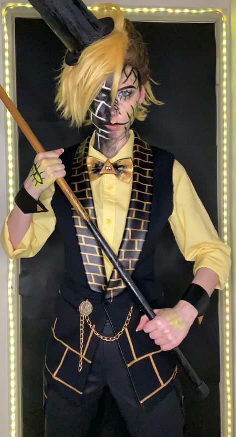 Bill Cipher Human Cosplay, Bill Cipher Outfit, Bill Cipher Makeup, Bill Cipher Cosplay, Gravity Falls Costumes, Bill Cipher Human, Gravity Falls Cosplay, Fall Memes, Fnaf Cosplay