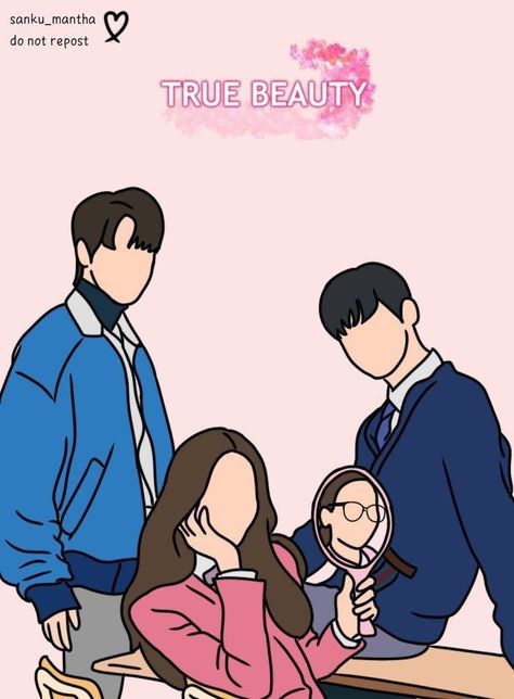 True Beauty Drawing, Kdrama Artwork, Kdrama Painting, Kdrama Sketch, Kdrama Quiz, Kdrama Drawing, Drama Stickers, Kdrama Fan Art Wallpaper, Aesthetic Profile Picture Cartoon Soft