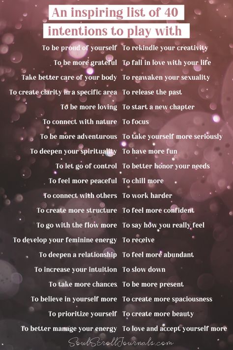 A list of intentions to help you focus and change your life! Click through to learn how to set intentions. #newyearresolution #intention #livewithintention How To Set Intentions For The New Moon, List Of Manifestations, Gratitude Intention, Intention Ideas, New Moon Manifestation List, How To Set An Intention, Intention Setting Ideas, April Intentions, New Moon Intentions Examples