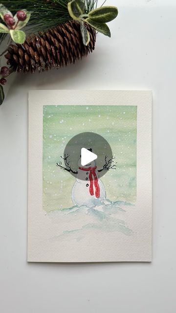 Duluth, MN • Art & Design • LeeAnn Huot on Instagram: "Wishing everyone a Happy Thanksgiving. Or Thursday. Whichever needs wishing. #watercolor #watercolorart #watercolorpainting #duluth #duluthmn #art #duluthminnesota #artlove #christmas #christmasart #snowman #snowmanart" Xmas Cards Diy, Watercolor Christmas Art, Xmas Cards Design, Watercolor Christmas Cards Diy, Christmas Card Tutorials, Easter Paintings, Christmas Art Projects, Snowman Christmas Cards, Acrylic Art Projects