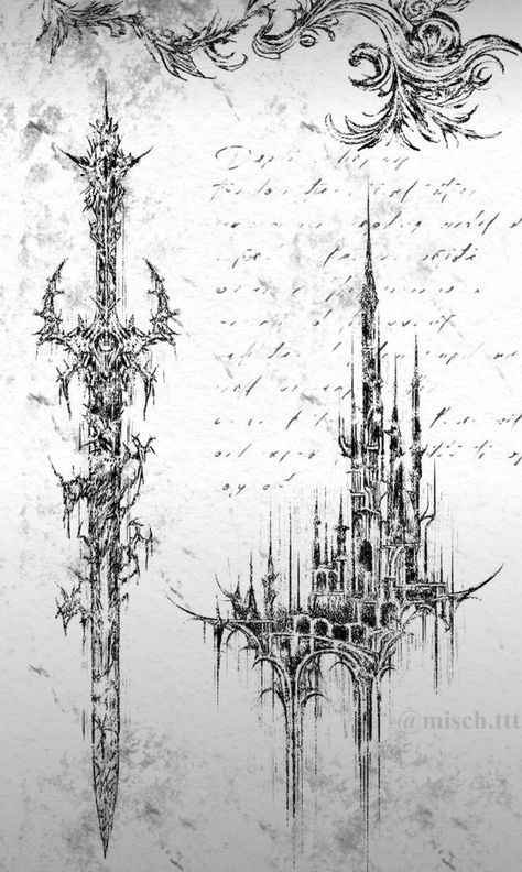 Gothic Architecture Drawing, Gothic Drawings, 16 Tattoo, Sigil Tattoo, Arte Gif, Single Line Tattoo, Goth Wallpaper, Gothic Tattoo, Dark Art Tattoo