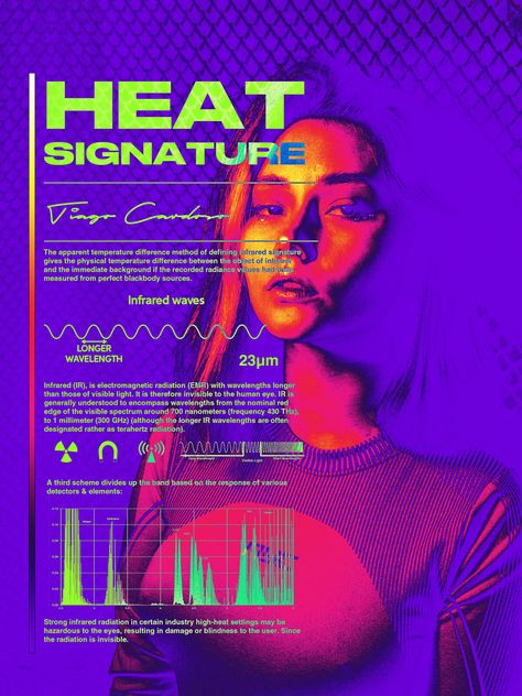 023 - "Heat signature", Tiago Cardoso on ArtStation at https://www.artstation.com/artwork/WKoDED Heatmap Graphic Design, Heatmap Art, Heat Signature Art, Heatmap Design, Heat Map Design, Heat Signature, Game Posters, Heat Map, Business Poster