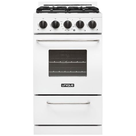 Unique Appliances Off-Grid 20-inch 2.4 cu. ft. Propane Range with Battery Ignition Sealed ... | The Home Depot Canada Unique Appliances, Cast Iron Burner, Propane Stove, Iron Grate, Fondue Set, Radio Clock, Gas Range, Cooking Appliances, Classic Series