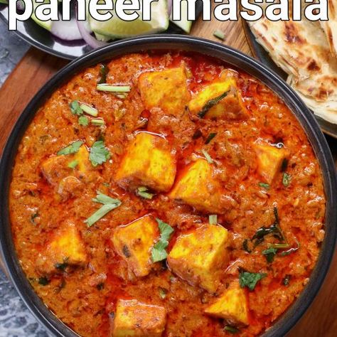 paneer masala recipe dhaba style | dhaba style paneer curry | paneer gravy - Hebbar's Kitchen Hebbar's Kitchen Recipes, Hebbars Kitchen Recipes, Paneer Chilli Dry, Paneer Gravy, Paneer Curry Recipes, Hebbars Kitchen, Paneer Masala Recipe, Paneer Biryani, Capsicum Recipes