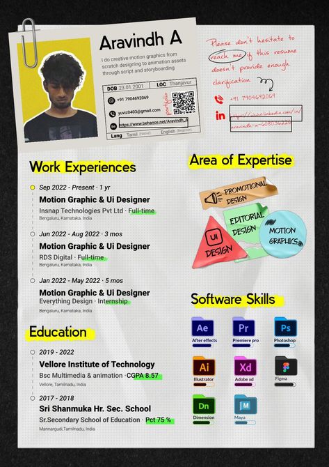 Experimental Resume Graphic Portfolio Ideas, Resume Design Graphic Designer, Fun Cv Design, Cv Design For Graphic Designer, Graphic Design Application, Creative Designer Resume, Graphic Artist Resume, Graphic Designers Resume, Graphic Resume Design