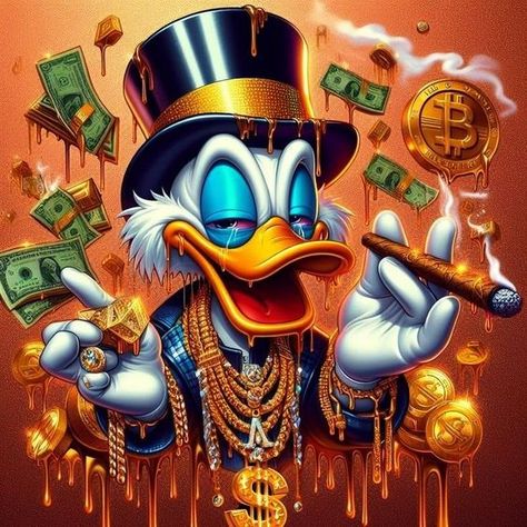 Betty Cartoon, Money Design Art, Factory Photography, Dagobert Duck, Disney Pop Art, Bob Marley Art, Funny Vinyl Decals, Loki Art, Cartoon Character Tattoos