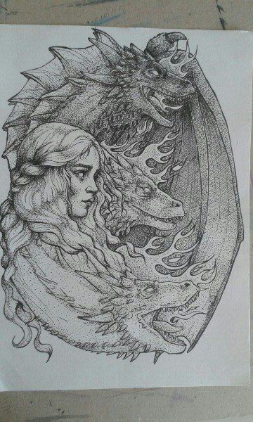 Daenerys Tattoo Ideas, Medival Drawing Ideas, Game Of Thrones Drawing Sketches, House Of The Dragon Drawing, Daenerys Drawing, Targaryen Drawing, Got Drawing, Daenerys Targaryen Tattoo, Game Of Thrones Drawings