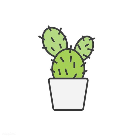 Cactus vector | free image by rawpixel.com Simple Stickers To Draw, Cactus Drawing Easy, Cactus Drawing Simple, Easy Cactus Drawing, Cute Drawing Ideas, Cactus Doodle, Sticker Company, Cactus Vector, Mini Animals