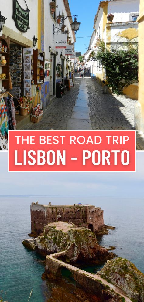 Experience the ultimate Portugal adventure with a Lisbon to Porto road trip! Discover the perfect Portugal itinerary, including the best palces to see between Lisbon and Porto. Immerse yourself in the vibrant Portuguese cities, stunning landscapes, and iconic landmarks along the way. Get ready for an unforgettable journey, filled with hidden gems and unforgettable memories. Check out our Portugal travel tips and plan your dream road trip from Lisbon to Porto today! Best Places In Portugal, Portugal Itinerary, 7 Day Itinerary, Lisbon Portugal Travel, Portugal Cities, Portugal Vacation, European Road Trip, Places In Portugal, Portugal Travel Guide