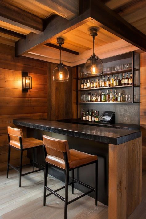 Mix It Up with DIY Home Bar Ideas 🍸✨ Create a stylish and functional home bar with DIY projects. From custom shelves to personalized decor, design the perfect space for entertaining guests. 🛠️🍹 #DIYHomeBar #HomeDecor #CreativeProjects #BarInspo Home Bar Shelving Ideas, Diy Home Bar Ideas, Bar Shelves Ideas, Bar Counter Design Home, Barra Bar, Home Bar Counter, Home Bar Ideas, Custom Shelves, Bar At Home