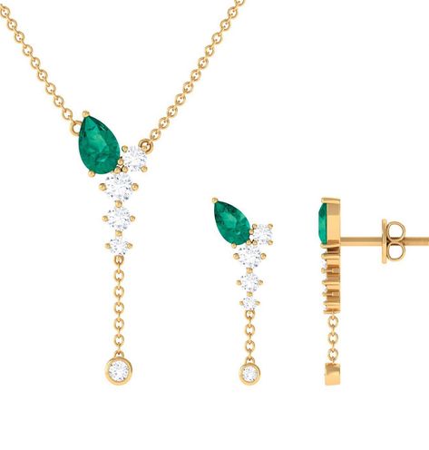 Product Details Looking for the perfect minimal jewelry set to elevate your special occasion look? Look no further than this stunning Emerald Jewelry Set. Featuring a combination of Pear cut Emerald and Round Shape Diamond stones, this Y Necklace and Earrings Set is sure to turn heads. The minimalist design of this Dangle Jewelry Set adds a touch of sophisti...#Exploring #and #the #Beauty #of #Simplicity #JewelryAddict #Minimalist #Jewelry #Elegance #Fashion #Jewelry #Embracing #JewelryLovers Emerald Jewelry Set, Minimal Pendant, Minimalistic Jewelry, Diamond Choker Necklace, Dangle Necklace, Y Necklace, Dangle Necklaces, Pendent Necklace, Necklace And Earrings Set