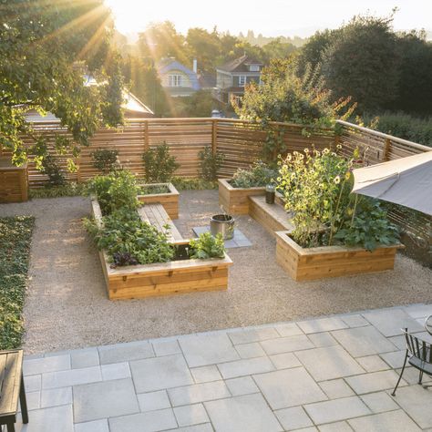 Raised Box Garden, complete and planted - Traditional - Landscape - Other - by Nottoway Gardeners | Houzz Pond Home, Garden Potting Shed, Home Decor Exterior, Front Yard Garden Ideas, Greek Garden, Greenery Garden, Backyard Landscape Ideas, Hilltop House, Vege Garden