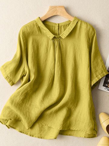 Women Solid Loose Short Sleeve Lapel Casual Blouse Your friend shared a fashion website for you and give you up to 20% off coupons! Claim it now. https://newchic.app.link/Ls5mIu4ePzb 2023 Summer Outfits, Womens Blouses, Trendy Fall Outfits, Men Fashion Casual Outfits, Loose Shorts, Linen Clothes, Casual Blouse, Short Sleeve Blouse, Fashion Tops