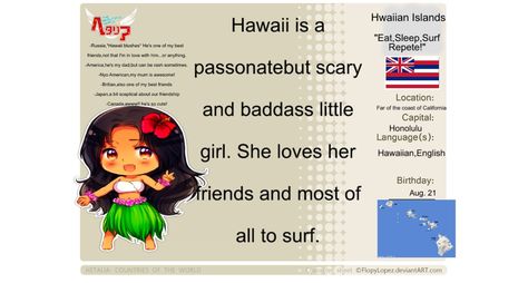 My Hetalia oc is finally done! Hetalia Oc, Hetalia Characters, Hetalia, Love Her, Hawaii, Character Art, Surfing, Comics, Art