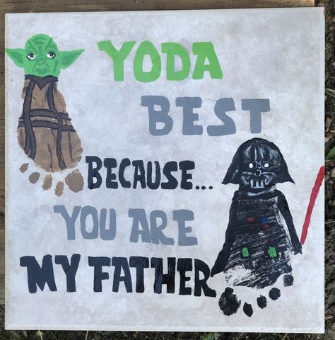 Diy Father's Day Cards, Diy Star Wars, Baby Art Crafts, Kids Fathers Day Crafts, Baby Footprint Art, Diy Father's Day Crafts, Dad Crafts, Birthday Gifts For Dad, Fathers Day Art