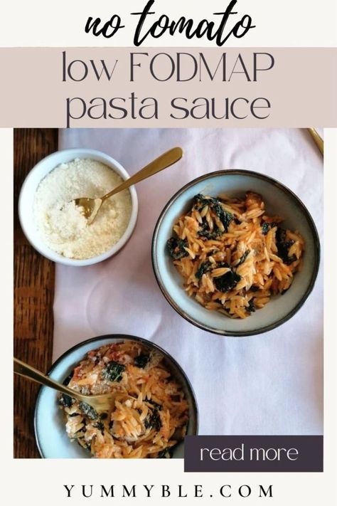 Low Fodmap Alfredo Sauce, Low Fodmap Pasta Sauce, Pasta Sauce No Tomato, Ibs Recipes Dinner, Easy Low Fodmap Dinner, Fodmap Pasta Sauce, Low Fodmap Pasta, Fodmap Sauces, Ibs Diet Plan