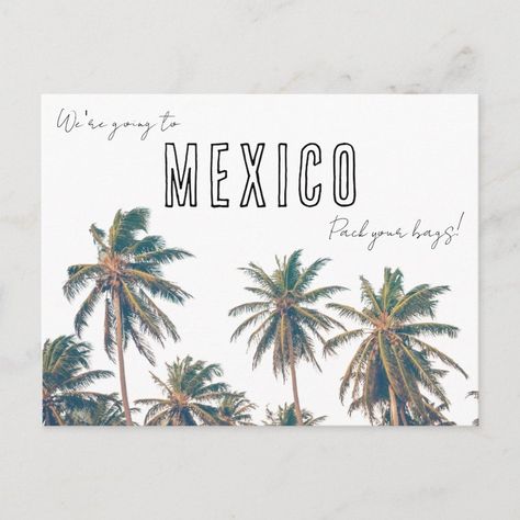 Tropical Mexico Destination Wedding Save the Date Postcard Zazzle Beach Wedding Save The Date, Destination Wedding Save The Date, Destination Beach Wedding, Jamaica Wedding, Tropical Beach Wedding, Florida Beach Wedding, Save The Date Postcard, Destination Wedding Mexico, Miami Beach Florida