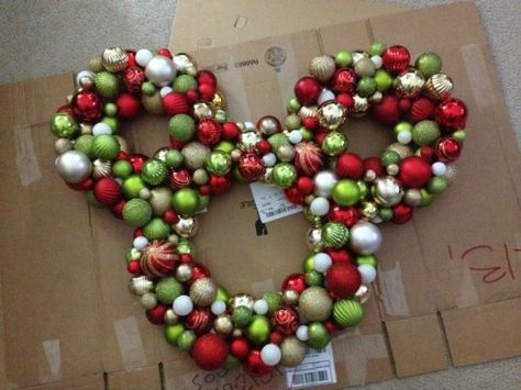 Make Your Holiday Merry And Bright With These Disney DIY Wreath Ideas! Disney Christmas Crafts, Mickey Mouse Wreath, Mickey Wreath, Disney Wreath, Mickey Mouse Ornaments, Disney Christmas Decorations, Disney Christmas Tree, Disney Ornaments, Mickey Christmas