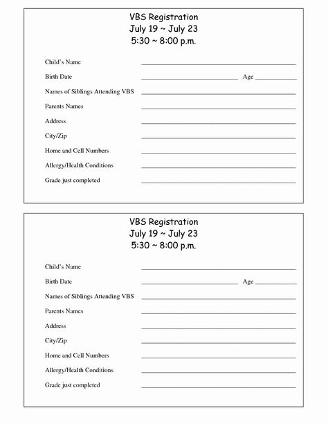 Free Registration forms Template Inspirational Printable Vbs Registration form Template Bible Visuals, Live Nativity, Ocean Commotion, School Agenda, Kids Worship, Sign In Sheet Template, Kids Carnival, Event Registration, Sign In Sheet