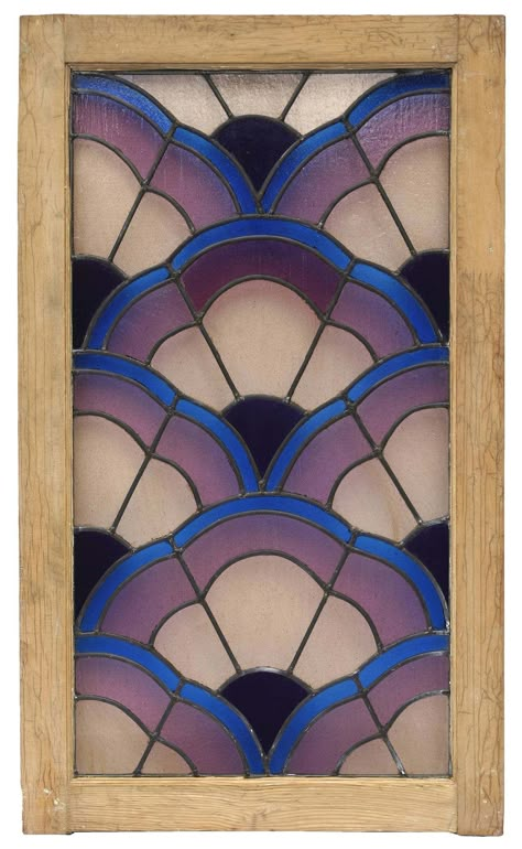 For Sale on 1stDibs - Italian Art Deco stained glass window panel having overlapping polychrome scale motif in the original wood frame, circa 1930. There is a minor crack in Art Deco Stained Glass Window, Art Deco Stained Glass, Italian Art Deco, Glass Art Design, Modern Stained Glass, Motif Art Deco, Stained Glass Paint, Stained Glass Window Panel, Beach Glass Art