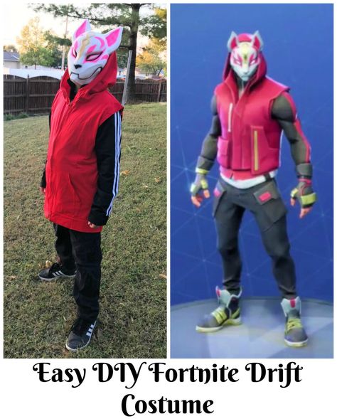 Fortnite Drift Costume: Easy DIY Halloween Costume #HalloweenCostumes #Fortnite #FortniteDrift Boys Halloween Costumes Diy, Costume Guide, Diy Halloween Games, Diy Kostüm, Games Diy, Masks Diy, Diy Halloween Costumes Easy, Halloween Recipe, Diy Halloween Costume