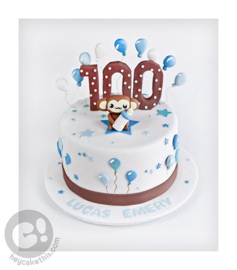 100 day monkey celebration cake Baby Boy Birthday Cake, Baby Theme, Baby Pic, Celebration Cake, Baby Cakes, Baby Boy Birthday, Baby Themes, Theme Cake, Boy Birthday Cake