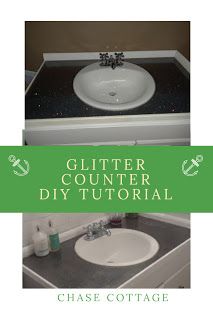 Glitter Countertop, Countertop Diy, Glitter Grout, Marine Grade Plywood, Pvc Trim, White Subway Tiles, Diy Glitter, Bathroom Counters, Diy Countertops