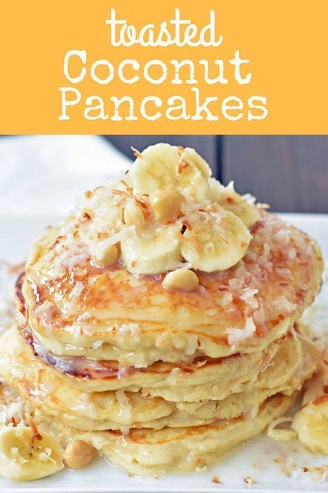 Macadamia Pancakes, Coconut Pancakes, Coconut Syrup, Pancake Recipe Easy, Homemade Pancakes, Breakfast Pancakes, Pancakes And Waffles, How To Make Breakfast, Breakfast Brunch Recipes