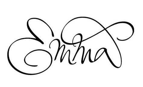 Emma Tattoo Writing Fonts, Family Name Tattoos, Name Tattoos For Moms, Baby Name Tattoos, Father Tattoos, Clover Tattoos, Tattoos With Kids Names, Graffiti Lettering Fonts, Initial Tattoo