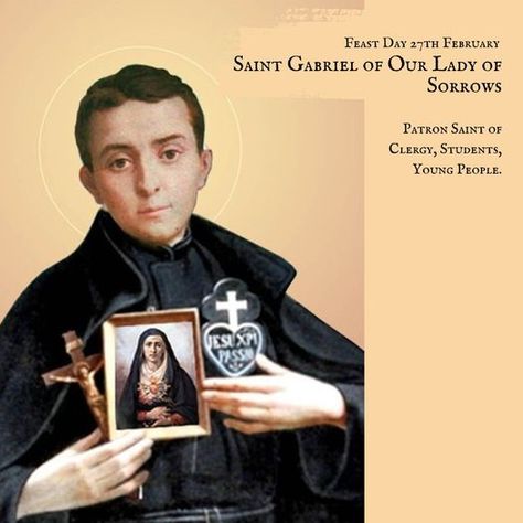 St Gemma Galgani, St Gabriel, Lady Of Sorrows, Saint Gabriel, Catholic Images, Our Lady Of Sorrows, San Gabriel, Saint Quotes, The Saint