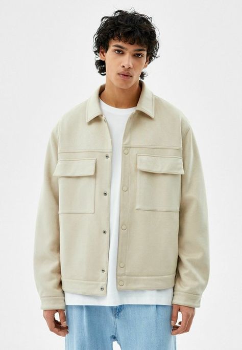 Cream Jacket Outfit, Beige Jacket Outfit, Fall Jackets Outfit, Suede Jacket Outfit, Spring Outfits Men, Beige Jacket, Denim Cargo, Guys Clothing Styles, Jean Pants